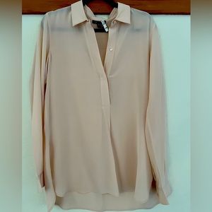 Vince Pink Blush Silk Blouse